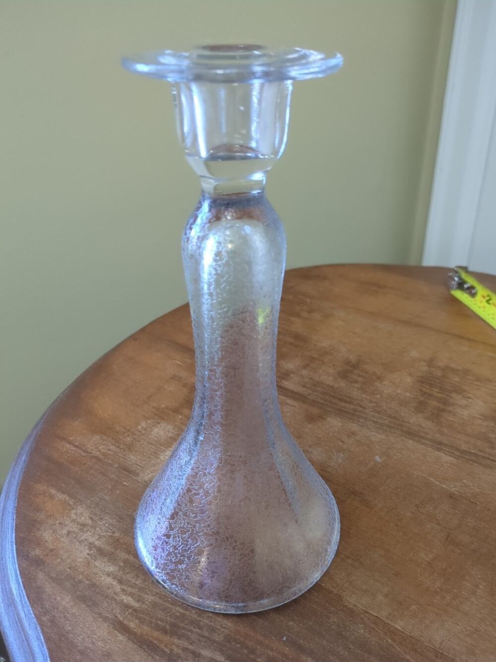 Tiffin No 328 Brilliancy Iridescent Stippled Candlestick Flare Base